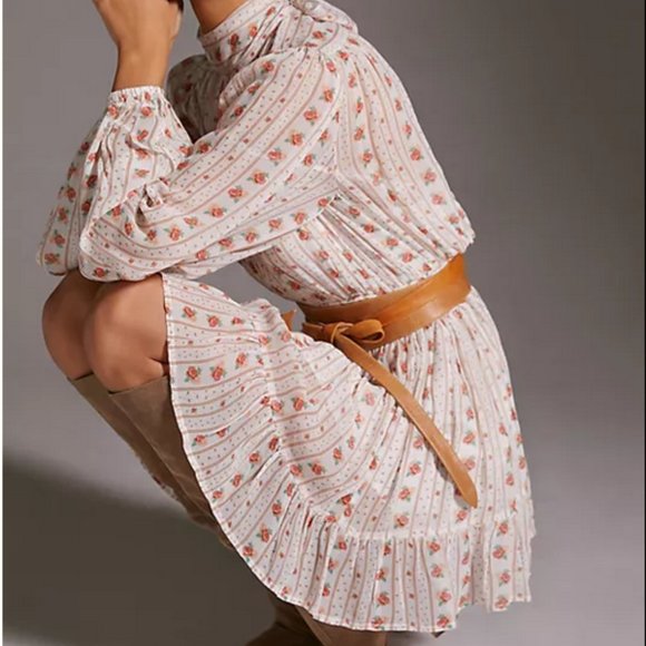 Anthropologie XL NWT Let Me Be Mock Neck Sheer Mini Dress - Picture 3 of 9